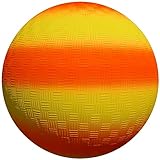 GEFAEJIFO Bouncy Kickball, pelota de PVC arco iris multicolor para waterpolo, fútbol, playa, pelota de PVC para interior y exterior, 8,5 pulgadas (naranja y amarillo)