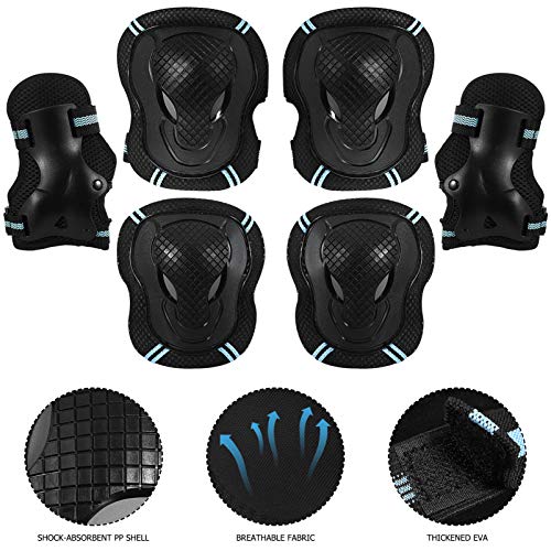 BESPORTBLE Adultos Sports Gear Set Guardas Protetores de Pulso Joelho Cotovelo Guardas Pad para Roll