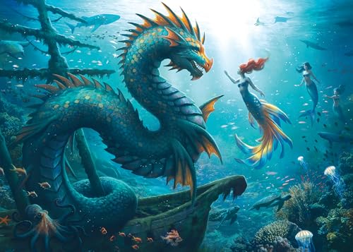 Ravensburger Puzzle 12001434 - Enchanted Depths: Dragon, Mermaid and...