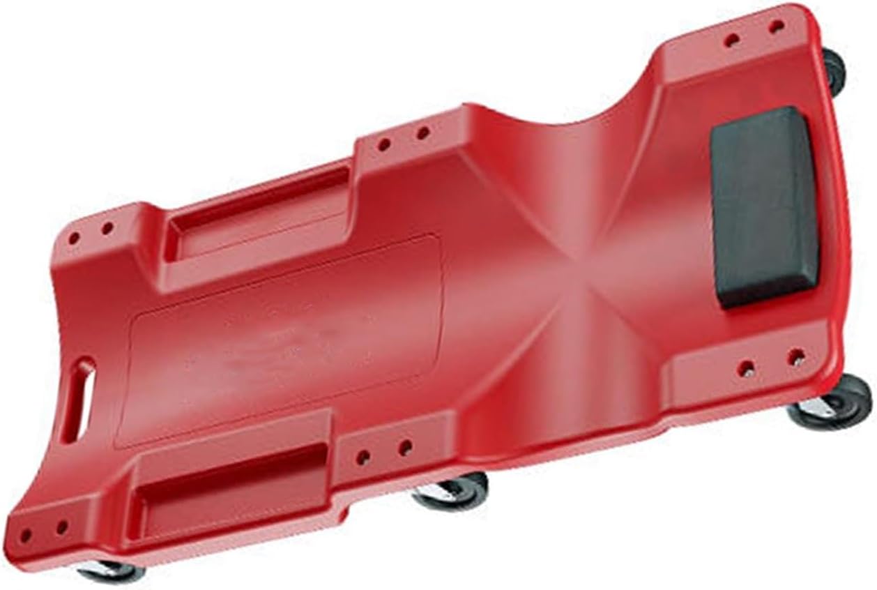 Rolling Mechanic Creeper,Lying Board with Tool Slot, Load-Bearing Capacity 2T, for Home Garage Auto Repair Shop(Red,92x41x11.5cm)