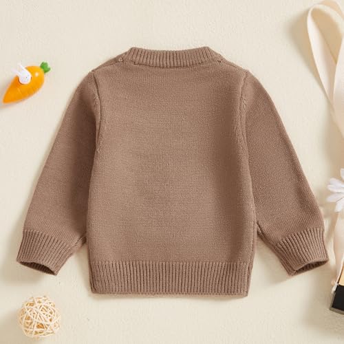 KMBANGI Newborn Toddler Baby Boy Girl Easter Sweater Bunny Carrot Knit Sweatshirt Long Sleeve Pullovers Top Spring Clothes4