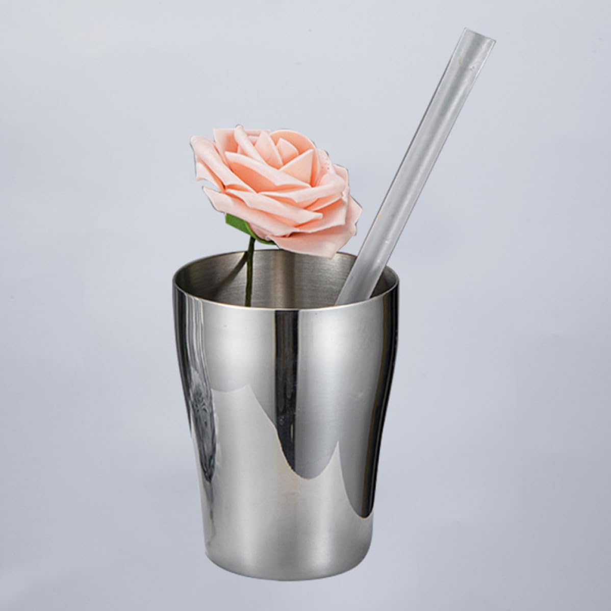 UPKOCH Stainless Steel Toothbrush Cup 500ml with Smooth Surface and Stackable Design, Sturdy Bathroom Accessory for Theme Party and Celebrate Christmas