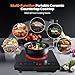 Electric Hot Plate,Nuopuplai Single Countertop Burner Portable Ceramic Cooktop For Cooking Ultra-thin Electric Stove Infrared Cooker,24-Hour Timer Child Safety Lock,Compatible With All Cookware 1800W
