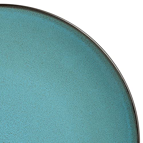 Gibson Soho Lounge Round Reactive Glaze Stoneware Dinnerware Set, Service for 4 (16pc), Teal - Image 5