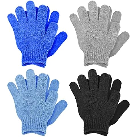 Sibba 8 Stück Peeling-Handschuhe Bambus-Peeling-Handschuhe Körperpeeling Peeling-Waschlappen Scheuerhandschuh Cover
