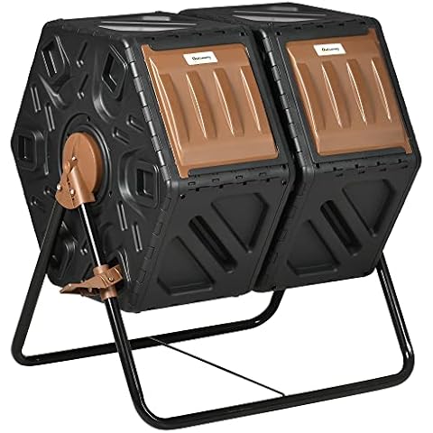 Outsunny 130L Dual Chamber Compost Bin Cover