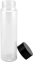 Vista 4 de ZOENHOU 18 botellas sensoriales de plástico transparente – Botellas reutilizables de jugo y bebidas de 14 onzas con tapas negras