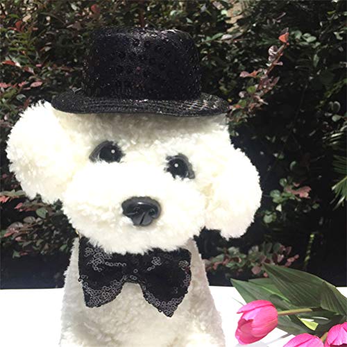 Disfraz para perro sombrero y corbatín negro S miniatura 4