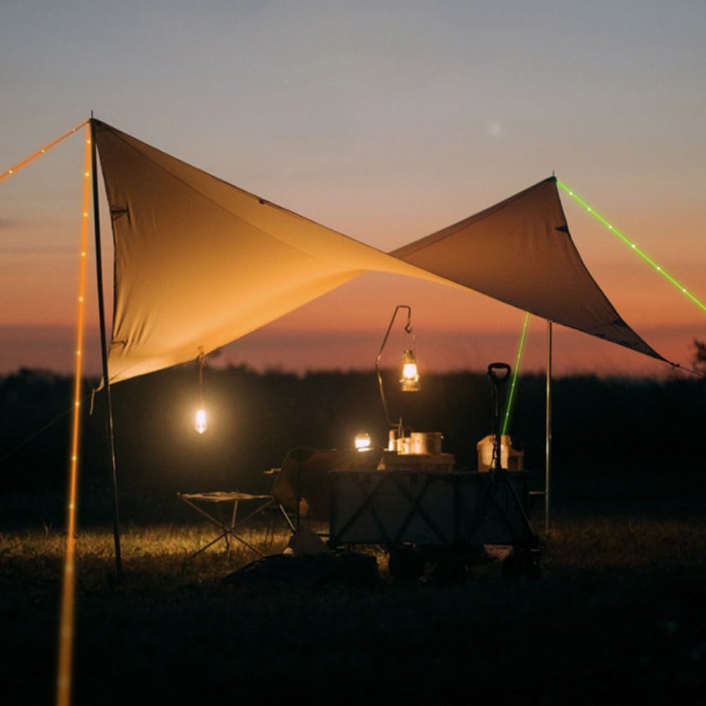 Camping-Seil-Lichter, 300 cm LED-Lichterkette, Campingzelt, Windseil, leuchtendes Licht, Paracords für Zelt für den Außenbereich (300 cm orange) Beleuchtung