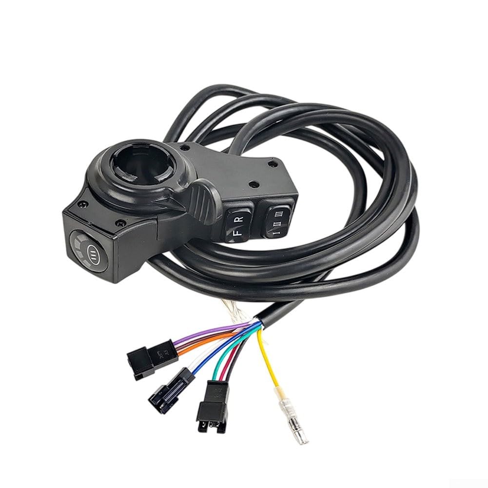 Electric Bicycle Thumb Throttle, with 3-Speed and Reverse Control, for E-Bike and Electric Scooters, Voltage Range 12V to 60V, ABS Construction(24V)