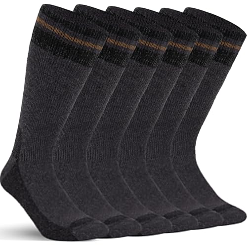 Image of Alvada Mens Merino Wool Crew Socks Thermal and Warm Socks for Winter Work Hiking Running 3 Pairs