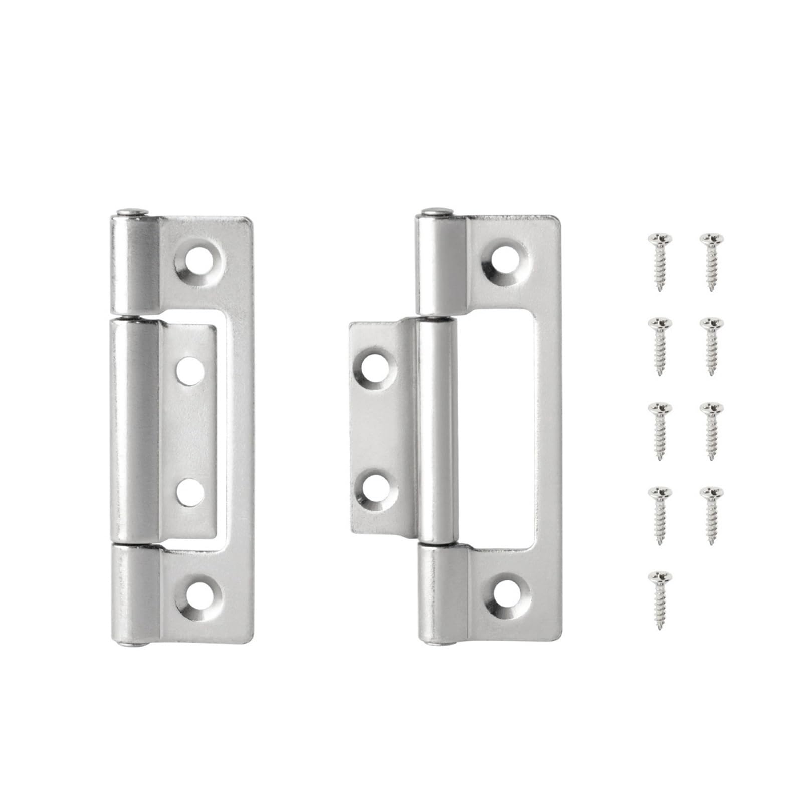 Wsqhao Silver 3 Inch 4Pcs Flat Metal Hinges 360 Degree For Cabinet Doors Windows Wooden Box Home For Door(Silver 3 Inch)
