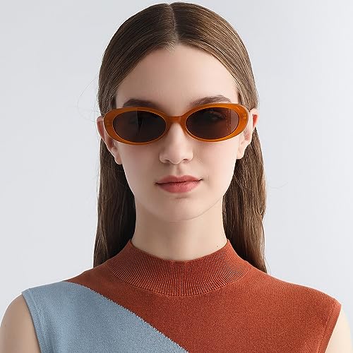 CARFIA Acetate Retro Oval Sunglasses for Women Polarized UV Protection CA55012