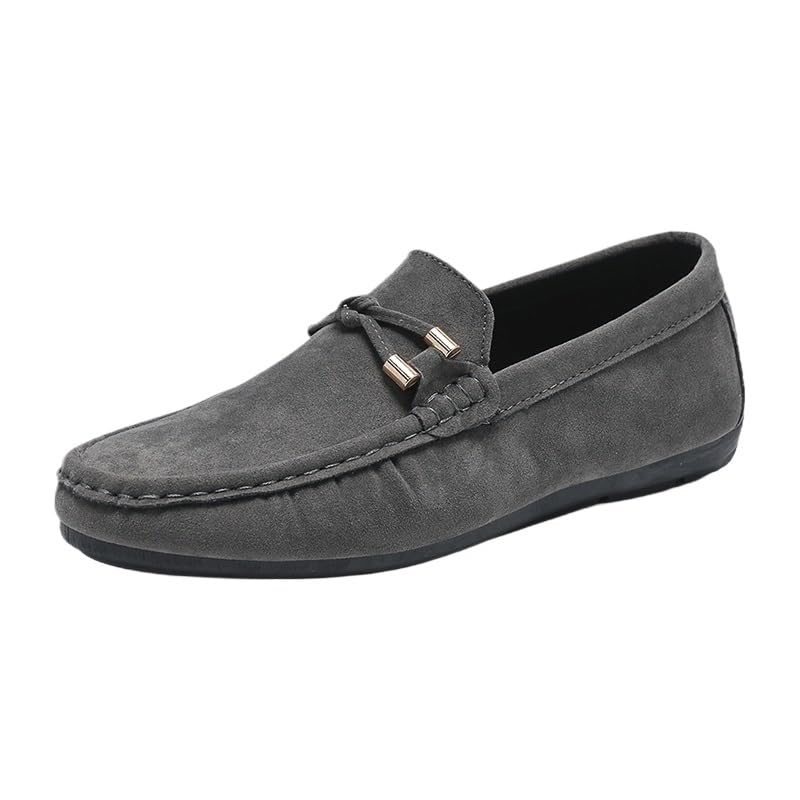 Fashion Loafers for Men's Suede Vamp Classic Office Round Toe Resistant Uniform Slip On