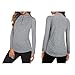Xnihocha Women's Breathable V-Neck Half-Zip Long Sleeve Sport Shirt Lightweight Quick-Dry for Golf Tennis Running Training Sessions Gray Large