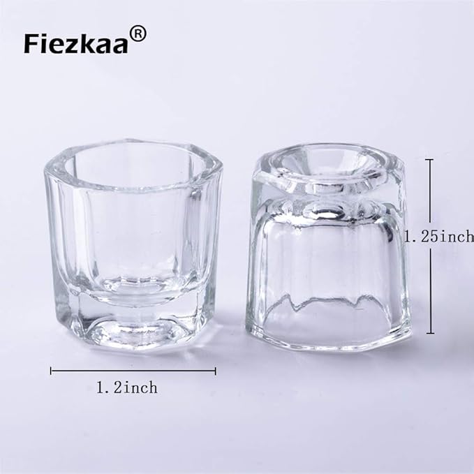 2 Vasos de Vidrio para Acetona y Líquido de Uñas, Pequeños miniatura 2