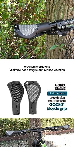 GORIX Bike Ergo Grip Handlebar Handle Grip Lock-on Shock Absorption Bicycle Cycling (GQZ801)