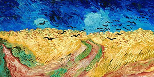 Toile encadrée Van Gogh Champ de blé avec corbeaux pour créer un salon chaleureux 65x131cm