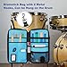YARWO Drum Stick Bag with Hanging Hooks, Drum Mallet Holder with Adjustable Shoulder Strap for Drumsticks, Mallets, Brushes, Sheet Music, Percussion Accessories for Drummers in Band, Studio (Bag Only)