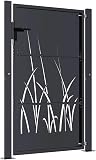 vidaXL Garden Gate Anthracite 100x125 cm Steel Grass Design - 9
