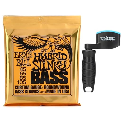 Ernie BallÊ2833 Hybrid Slinky Nickel Wound Electric Bass Guitar Strings with Pegwinder - .045-.105