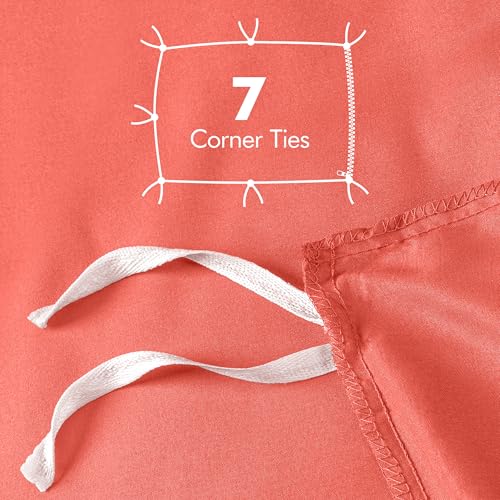 Image of Utopia Bedding Duvet Cover Queen Size - 3 Piece with Zipper Closure - 1 Comforter Cover 90X90 Inches & 2 Pillow Shams 20X26 Inches (Coral) Comforter Not Included