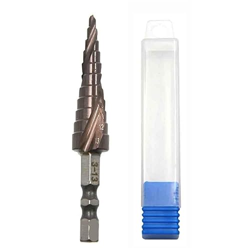 M35 Cobalt Steel Step Drill Bit,for Stainless Steel Metal Iron Copper Aluminum&Wood,5% Cobalt HSS-Co,11 Sizes 3-13mm Drill Bit