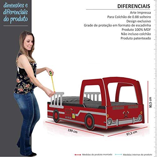 Cama Infantil Bombeirinho Vermelho Gelius Moveis