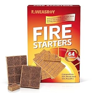 Fire Starter for Fireplace 64 Squares, Fire Starters Squares Non-Toxic Safe for Camping, Bonfires, and BBQs Fire Starter Cubes