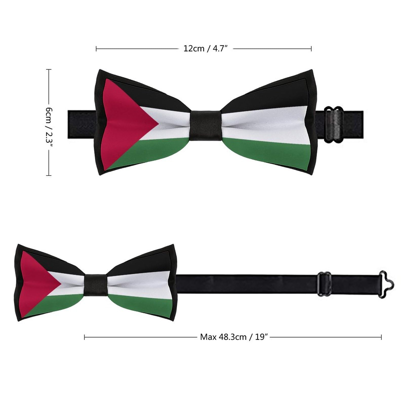 DABOYOZHZH Palestine Flag Bowtie Casual Men's Bow Ties Cravat Neckwear For Wedding Party Suits Tie