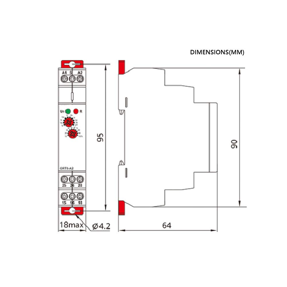 GRT6-M1 Relais temporisé multifonctionnel avec 10