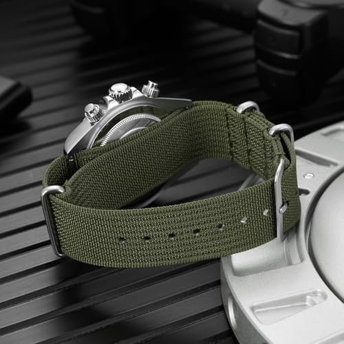 Image of TACTICAL FROG Nylon Watch Band 18mm 19 mm 20mm 22 mm 24 mm, Waterproof Military Watch Straps Replacement for Men Women, With Stainless Steel Buckle