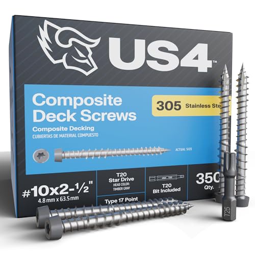 #10 x 2-1/2" Tornillos Acero Inoxidable Pack 350