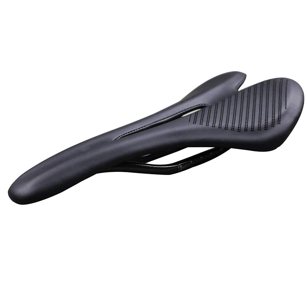 Sillin MTB 139G Carbon Fiber Road MTB Use 3K T800 Material de Carbono Almohadillas de Cuero súper Ligeros Rompe Bicycles Asiento Bicicleta SillíN(White)