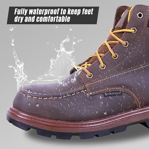 Mens Steel Toe Work Boots With 2 Different Insoles Waterproof Insulated Non Slip & Oil Resistant ASTM F24134