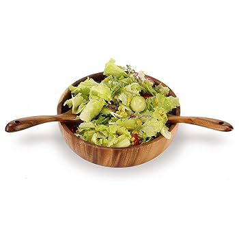 Ciotola In Legno Di Acacia Artigianale - Per Insalate, Frutta O Snack - Naturale, Resistente E Elegante - Foto 4