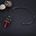 Rehoboth Stainless Steel Ancient Egyptian Coptic Ankh Cross Pendant Necklace for Womens Mens 24 Inch Chain Black