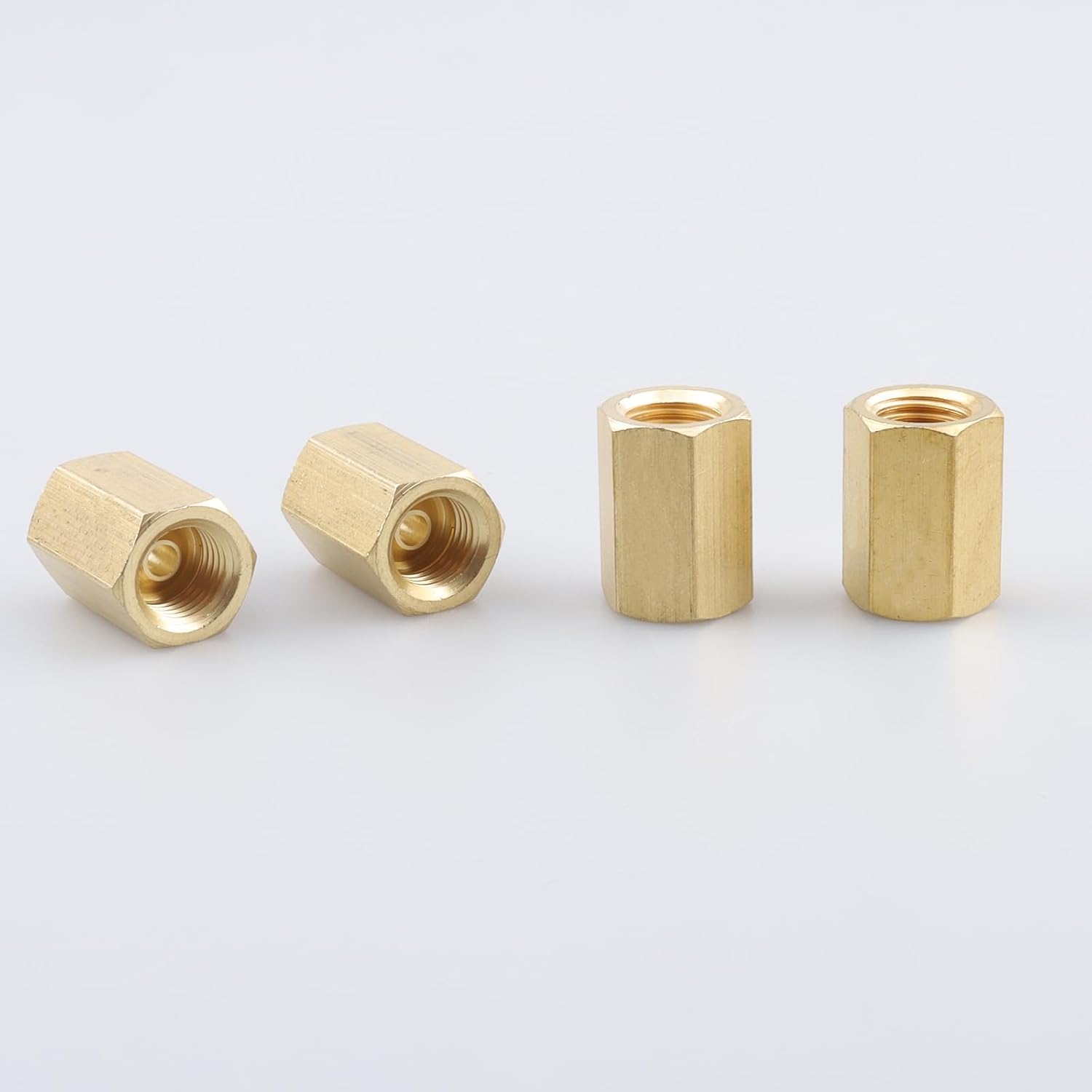 AC PERFORMANCE 3/8 x 24 Female Inverted Coupler Union, Brass for 3/16" Tube, Pack of 4