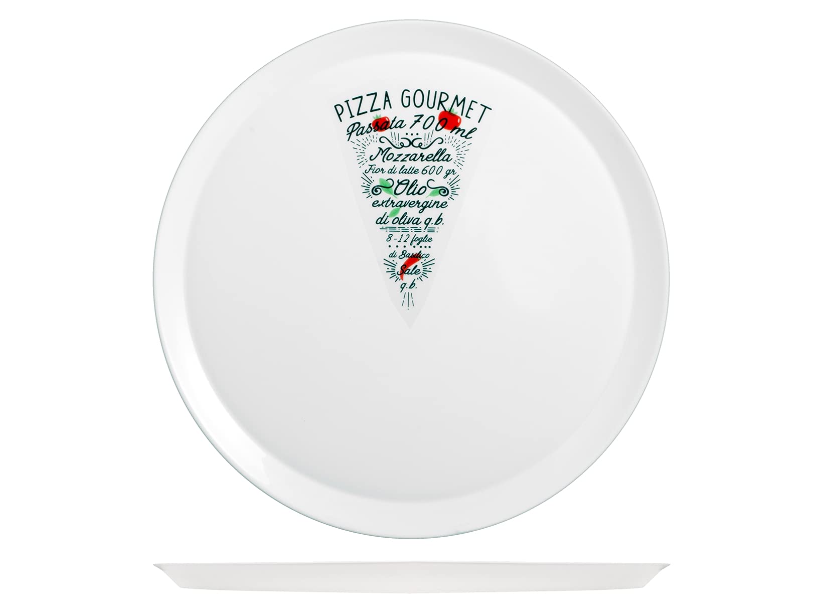 Home 844744 Ronda Set of 6 Pizza Plates Slice, Opal, 33.5 cm, Glass