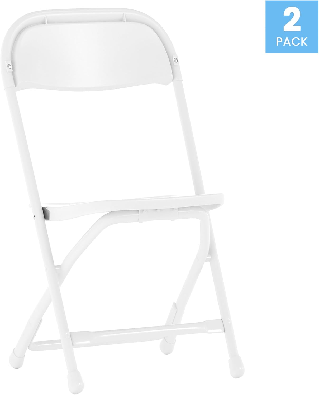 Flash Furniture 2 Pack Kids White Plastic Folding Chair