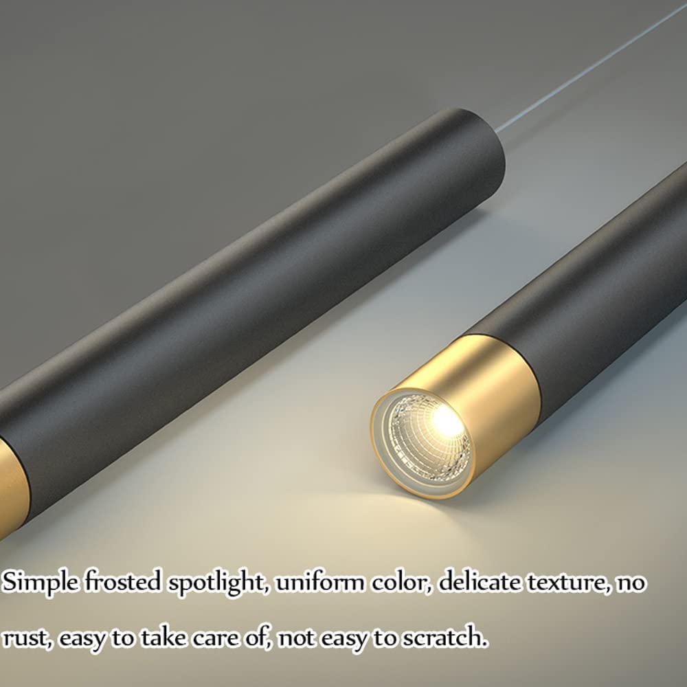 Nowoczesna lampa wisząca z długim pierścieniem z oświetleniem LED i reflektorem, metalowa lampa wisząca do jadalni, salonu i baru. Regulowana lampa sufitowa, żyrandol - złoty - A
