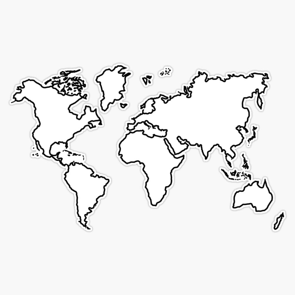 World Map Outline Vinyl Decal Sticker 5