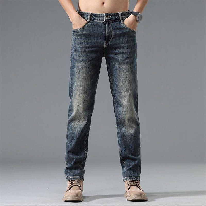 Jeans Slim Fit Straight Leg Pants Versatile Retro Casual Long Pants4