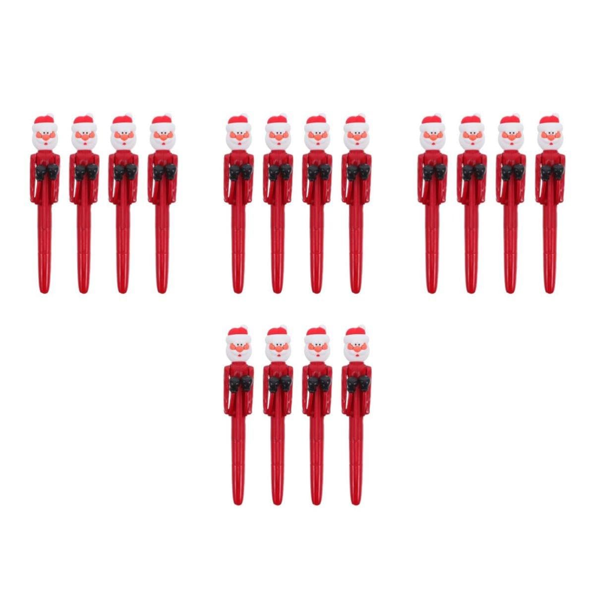 FRCOLOR 16 Pezzi Penna a Sfera Natalizia Babbo Natale da Boxe, Rossa