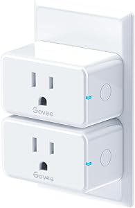 Govee Smart Plug, WiFi Bluetooth Outlets 2 Pack Work with Alexa and Google Assistant, 15A WiFi Plugs with Multiple Timers, Govee Home APP Group Control Remotely, No Hub Required, ETL&FCC Certified