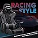 Devoko Ergonomic Gaming Chair Racing Style Adjustable Height High Back PC Computer Chair with Headrest and Lumbar Support Executive Office Chair (Grey)