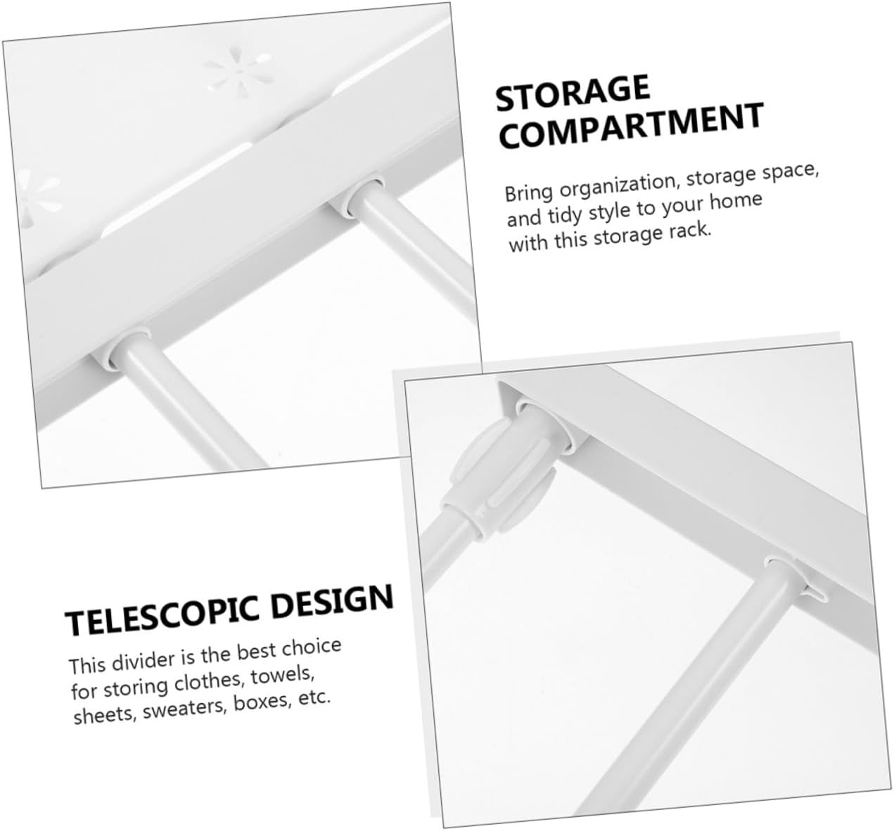KOMBIUDA 1set Expandable Closet Shelf Rack Heavy Duty Dividing Shelf for Wardrobe Storage Versatile Tension for Bathroom Kitchen and More