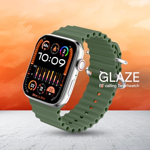 Image of HAPIPOLA Smart Watch Glaze 2 inchin HD Display | Bluetooth Calling IP67 Waterproof | Music Control Multi-Sport Modes | Health Monitor Supports Wireless Charging (Green)
