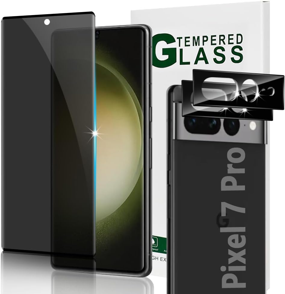 [1+2 Pack] Pixel 7 Pro 5G Privacy Screen Protector and