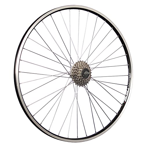 28 Zoll Hinterrad Zac19 Hohlkammerfelge geöst mit 7 Fach Schraubkranz - schwarz